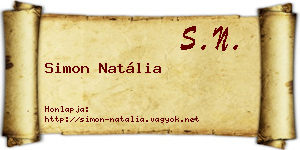 Simon Natália névjegykártya